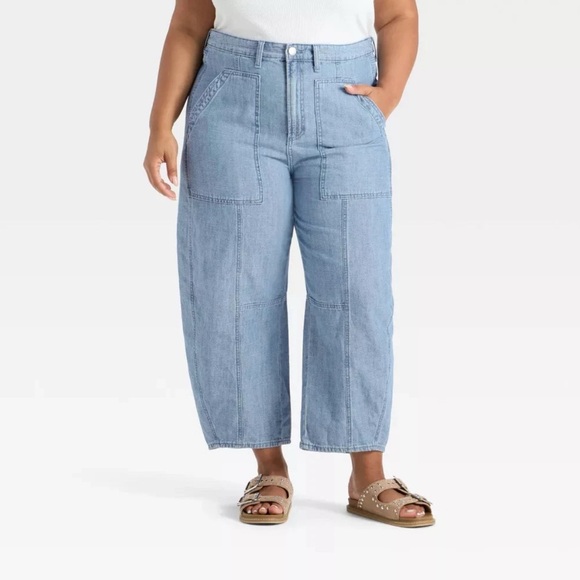 Universal Thread High Rise Utility Barrel Jeans - Picture 1 of 6